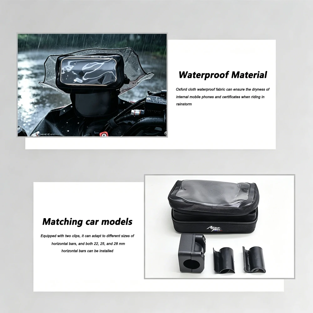 For CRF1100L crf1100l africa twin 2024 Motorcycle Handlebar Bag Wireless Charging GPS Navigation Phone Mount Bag view 4