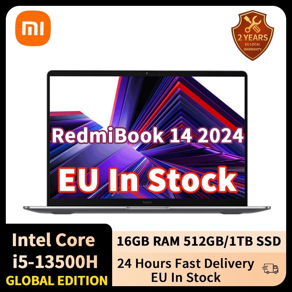 Xiaomi RedmiBook 14 2024 Laptop 13th intel i5-13500H Xe Graphics 16GB DDR5 512GB/1T SSD 14-inch 120Hz IPS Screen Notebook PC