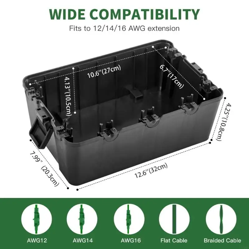 صندوق كهربائي خارجي مقاوم للماء بـ 7 منافذ لإضاءة حمام السباحة والحديقة يمكن تركيبه على الحائط #6