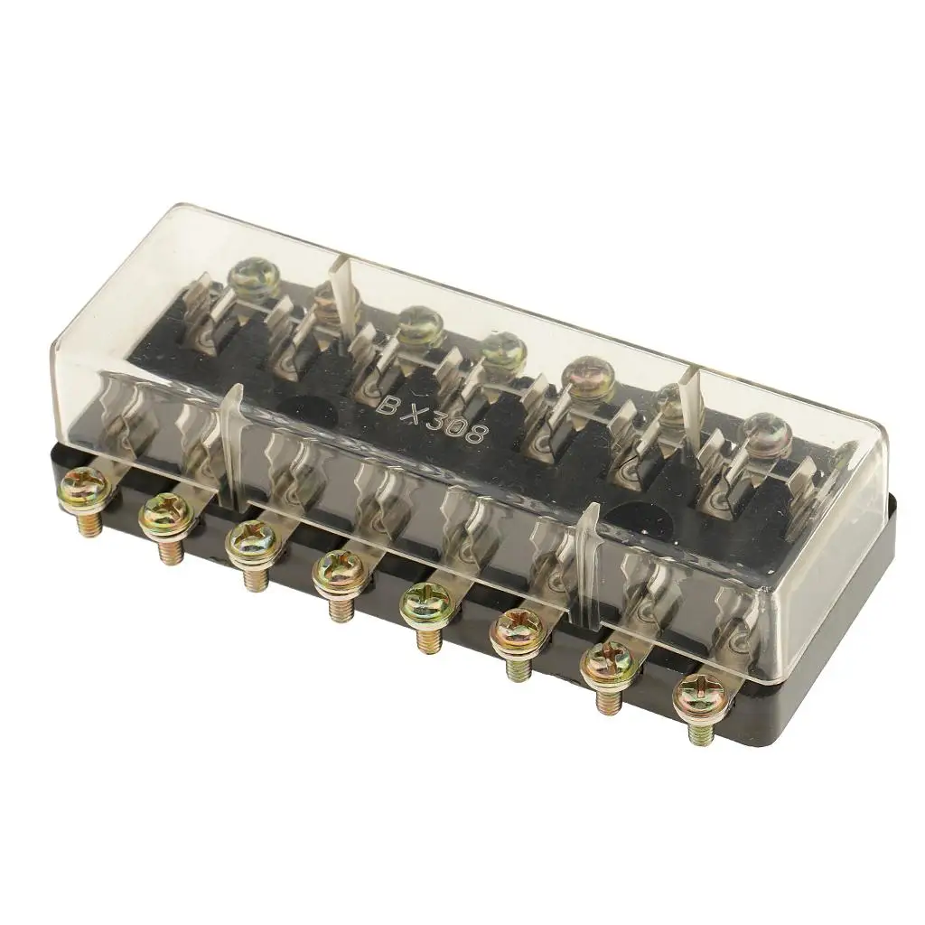 Car Boat Circuit Breaker 12V Fuse Box Holder Metal Plastic Manual Protection Panel for Automotive Marine Wiring and Accessories