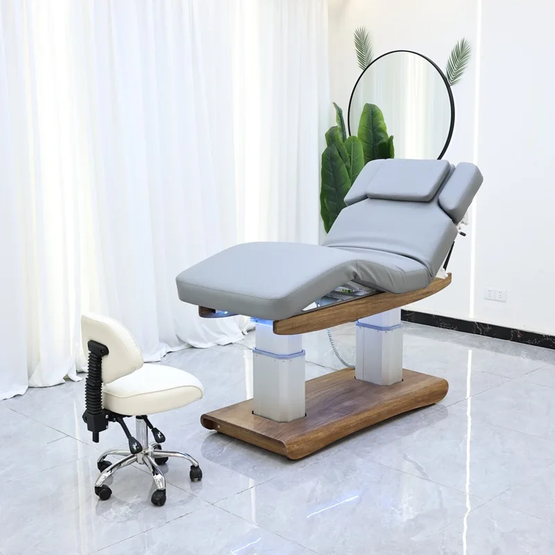 

Electric Beauty Bed with 4-Motor Heating, Motorized Massage Table, Microfiber Leather Heated Esthetician Chair, 4-Motor Spa Bed