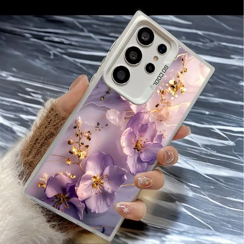 Etui na telefon Flower Marble do Samsung Galaxy S24Ultra S23 FE Note 20 Ultra S20 S21 S22 Plus S20fe S23Ultra 5G Silicone Soft — zdjęcie 5