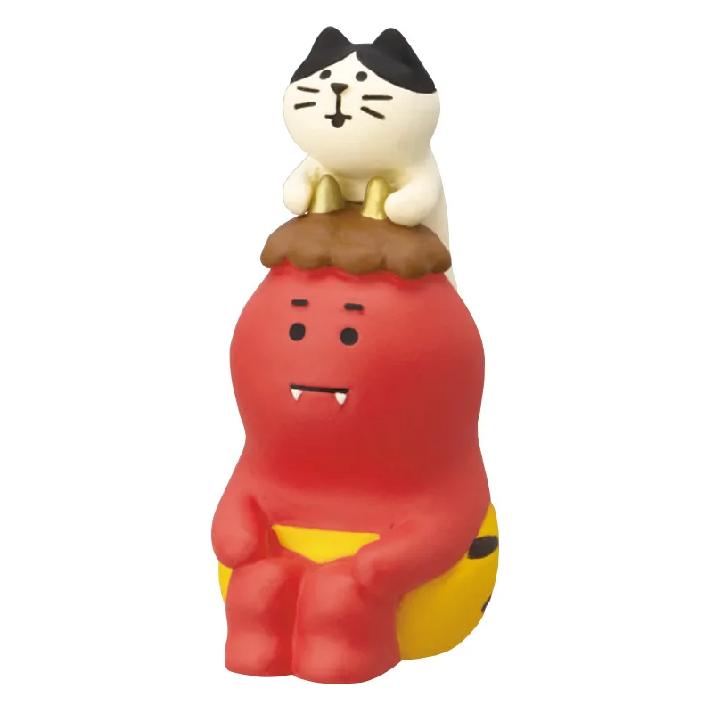Zakka Lucky Ghost Mini Statue Bookshelf Decoration Collectible Home Decor Resin Craft Japan Ornaments Fairy Garden Accessories
