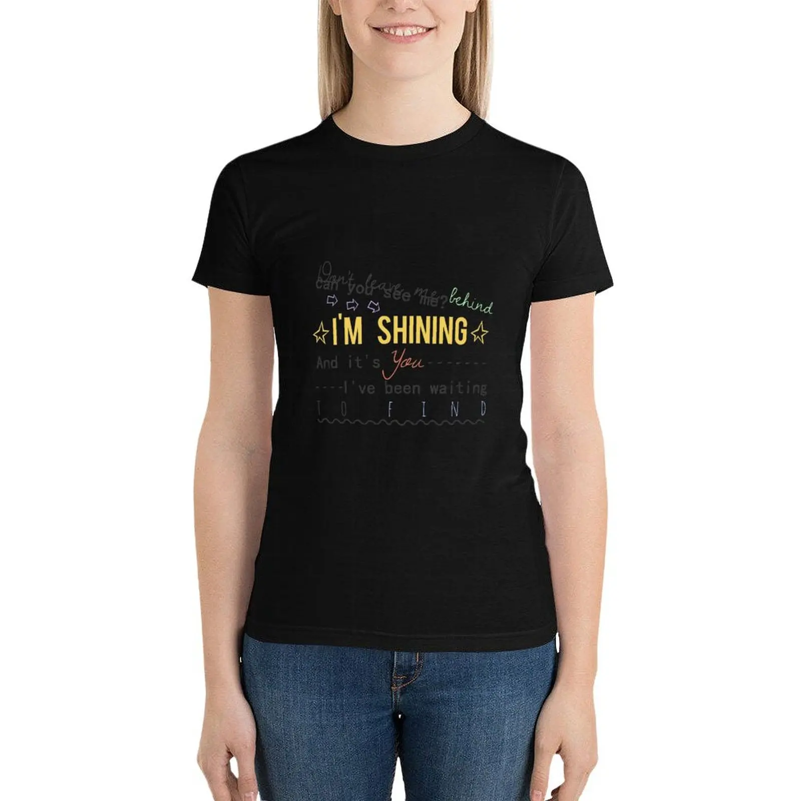 years & years - shining lyrics T-Shirt summer tops plus size tops cute clothes t-shirts for Women graphic tees funny