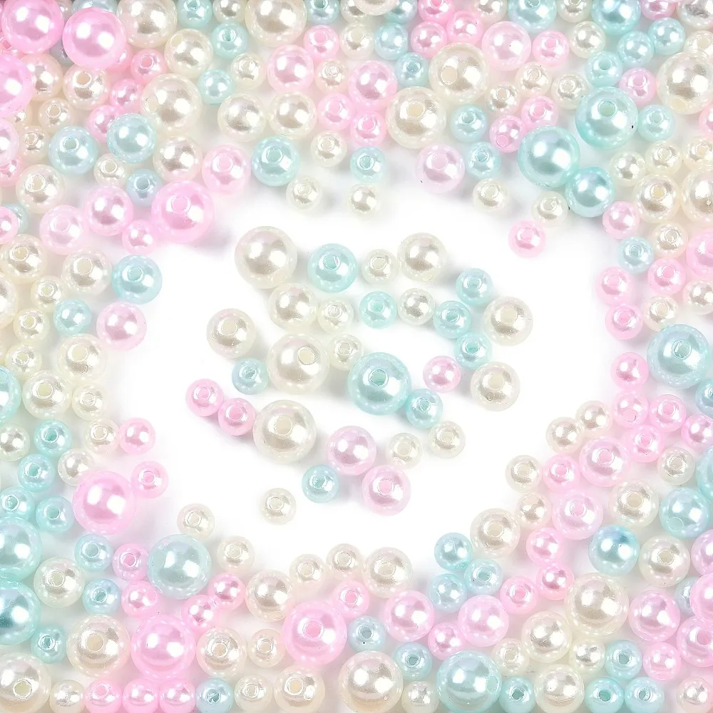 

Craftdady 50g Pearlized ABS Plastic Beads Imitation Pearl Acrylic Bead Mix Color for Bracelet Necklace Jewelry Making 6~10x5~9mm