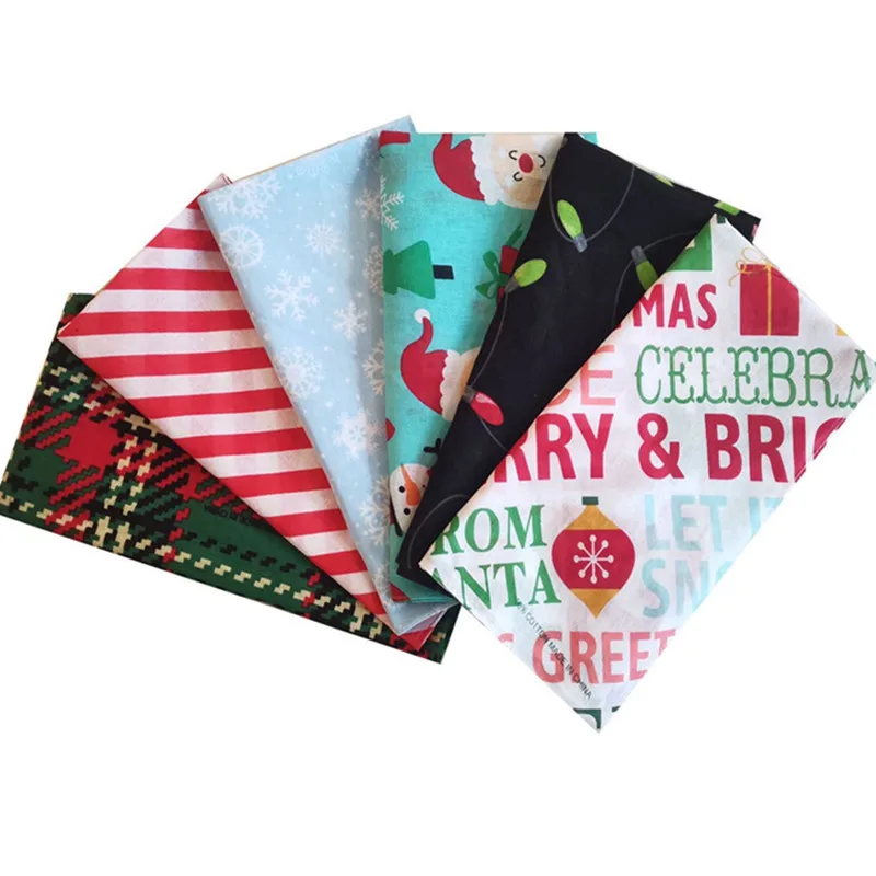 

3Pcs 55x55cm 100% Cotton Headscarf Christmas Cartoon Printed Square Towel Plaid Striped Snowflake Deer Pet Scarf