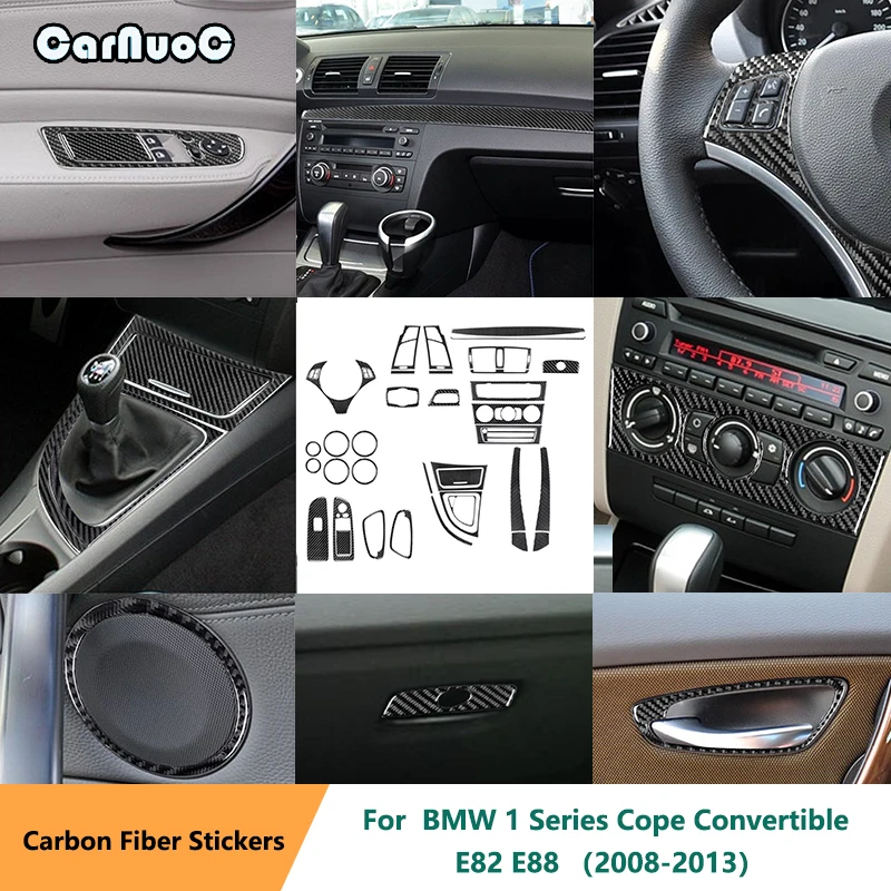 

Car Dashboard Center Console Decorative Carbon Fiber Sticker For BMW 1 Series Cope Convertible E82 E88 2008-2013 Accessories