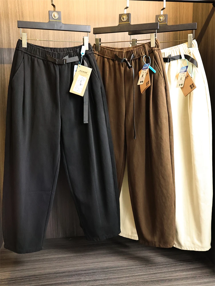 

High-End Blended Fabric Men's Casual Pants Cone Wide Leg Loose Fit Sli Slimming Comfortable Faion Urban Sle Autumn