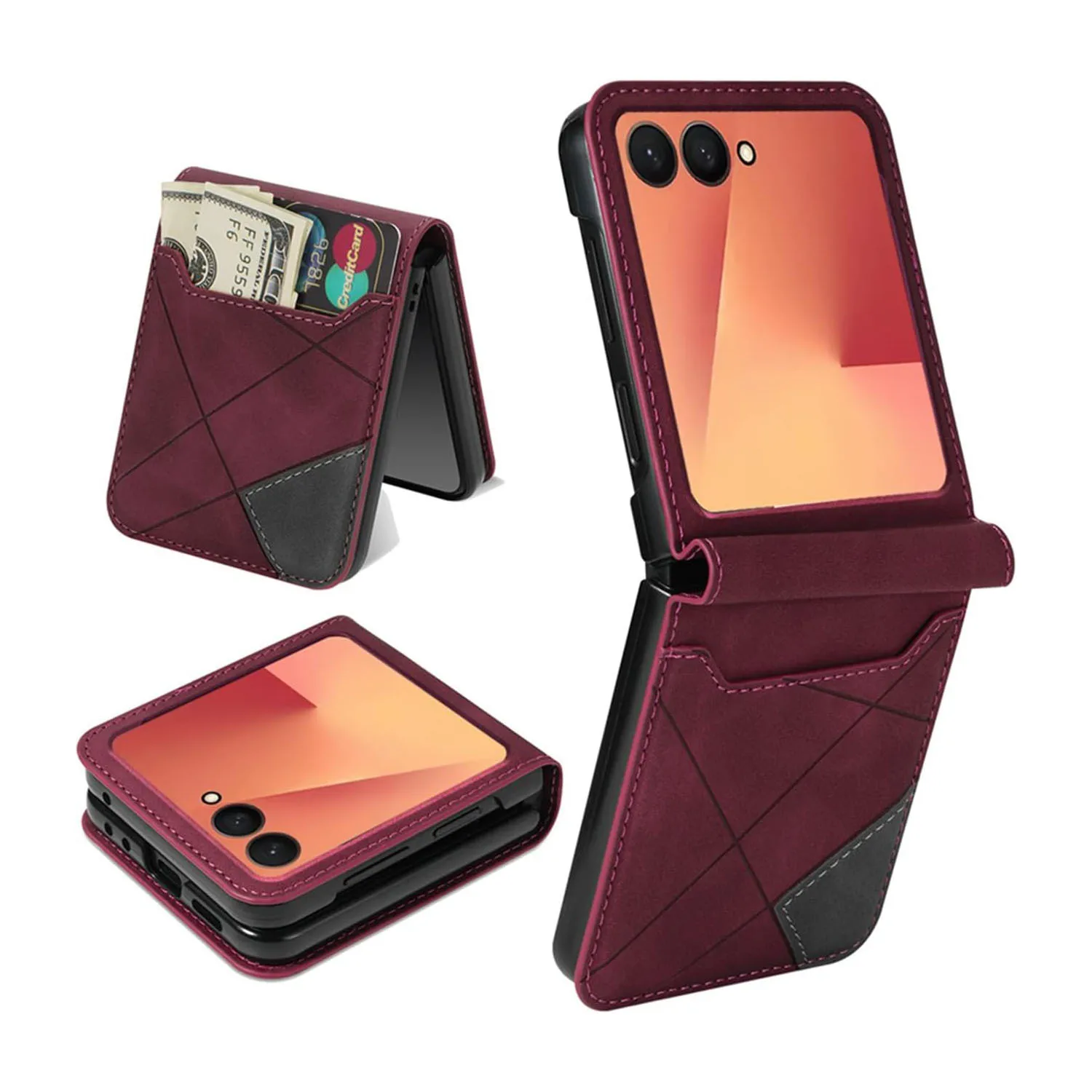 

Leather Wallet Case for Samsung Galaxy Z Flip 7 – Card Holder, Slim Design