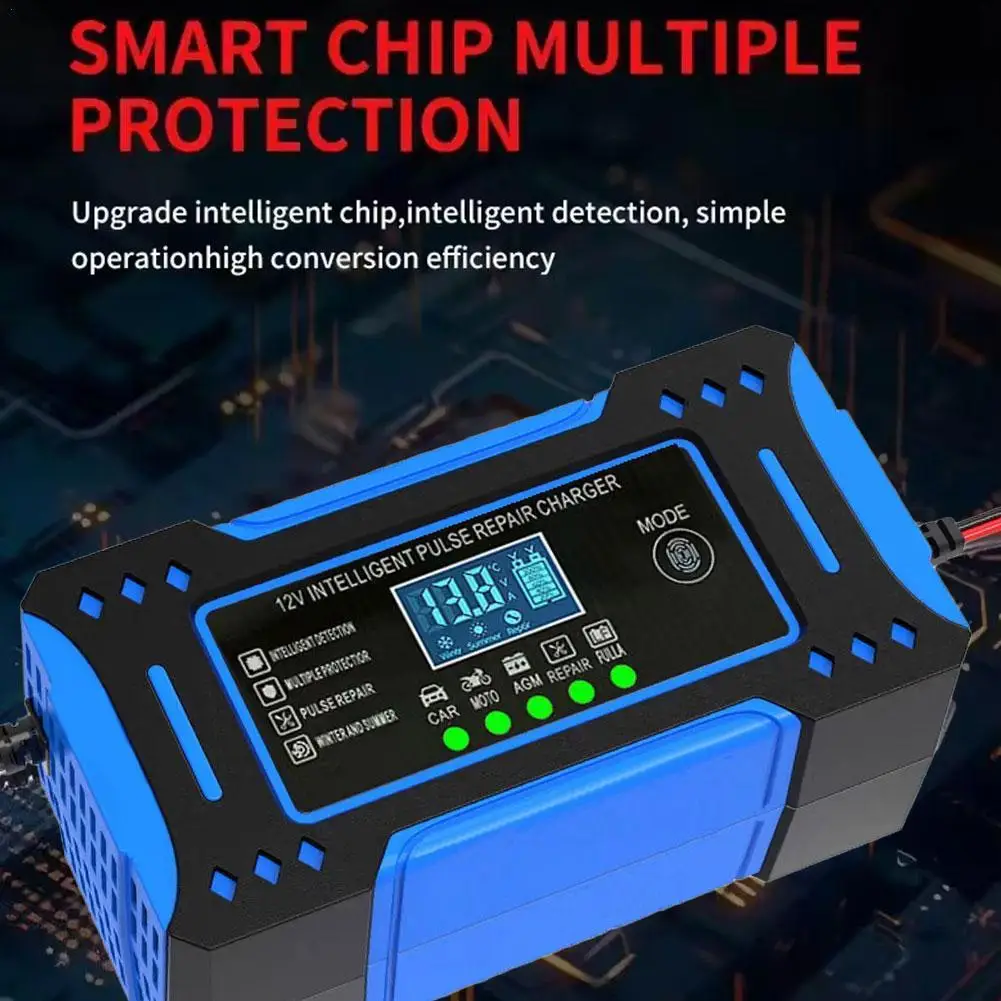

﻿ 12V 6A Smart Car Battery Charger Lead-Acid Battery Charger For Car Motorcycle Smart Fast Charge Battery Charger Pulse Repair