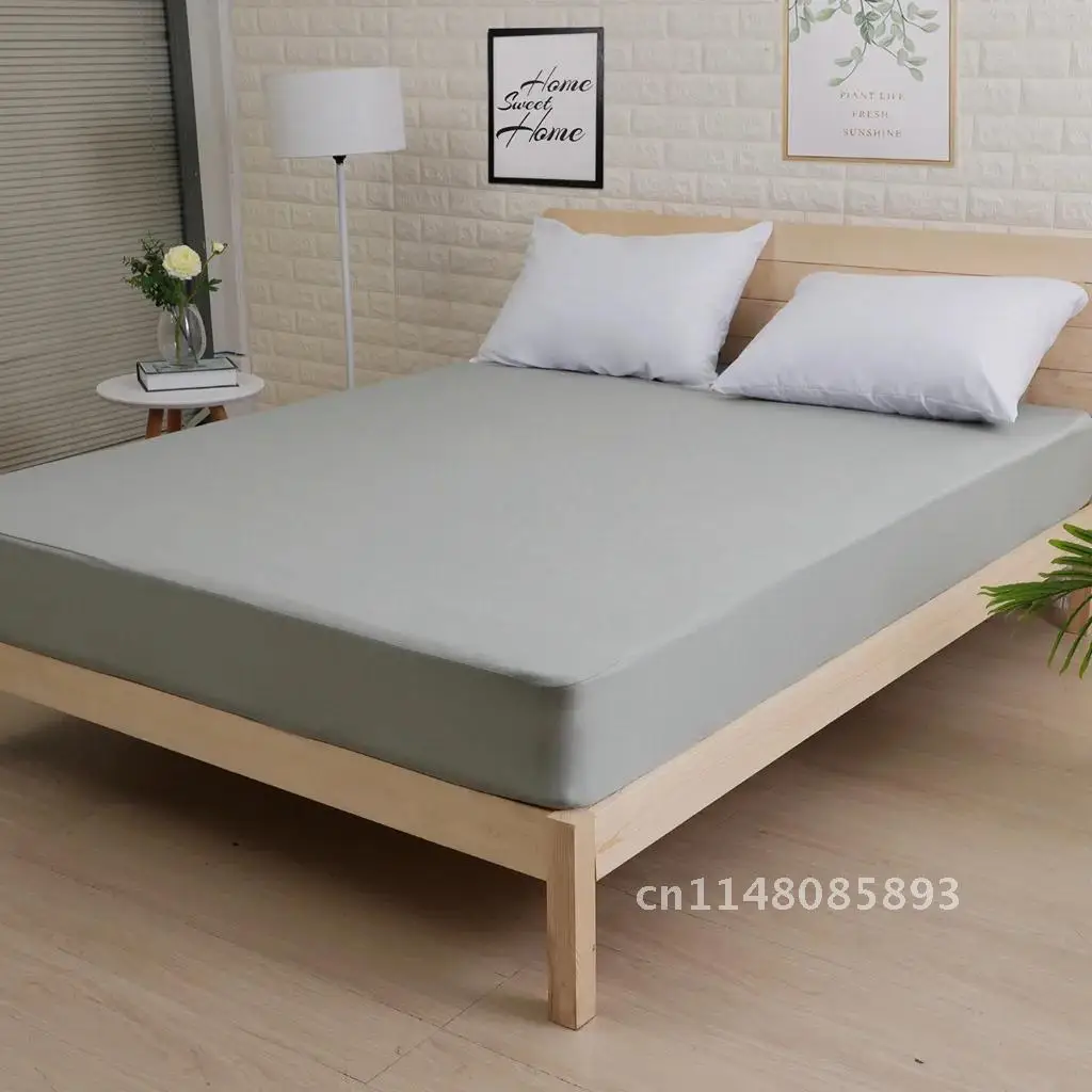 Waterproof Bed Cover Smooth Microfiber Mattress Protector Waterproof Fitted Sheet Anti-mite Mattress Pad sabanas cama 150