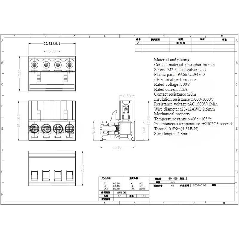 2Sets 2EDG 5.08MM Soldeervrije Butt Connection Plug-In Type 2EDGRK5.08 Pluggable Green Terminal Block 2P-12P