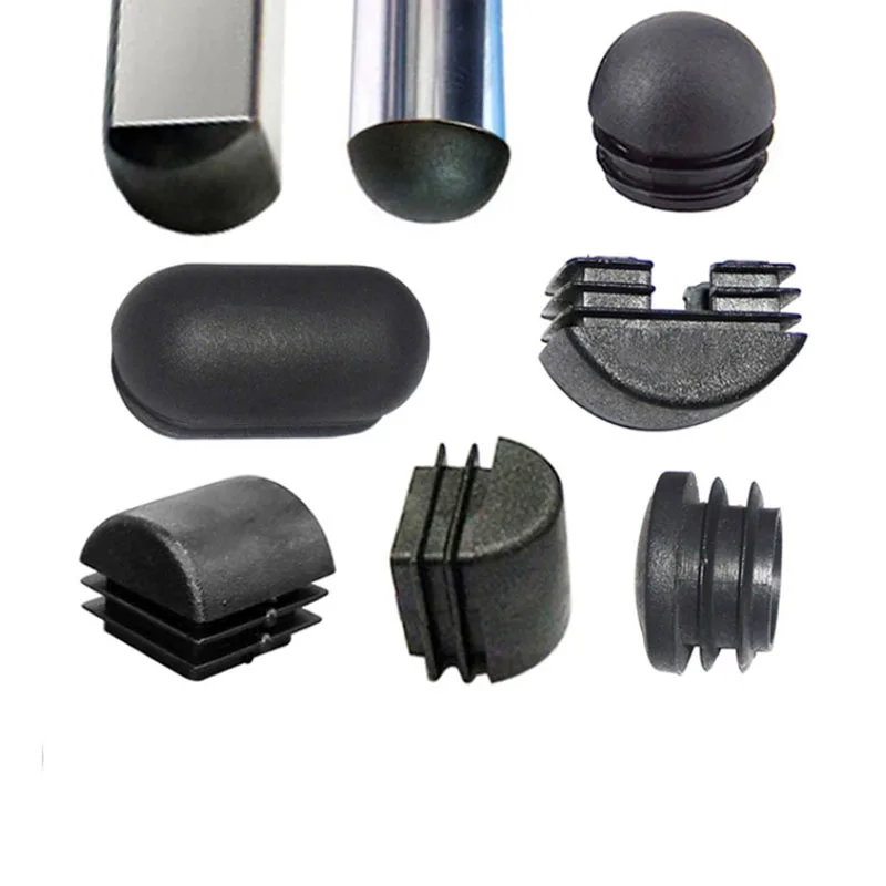 Black Square Plastic Blanking End Cap Tube Pipe Inserts Oval Oblong Plug Bung For Table Chair Leg Cover Furniture Feet Protector