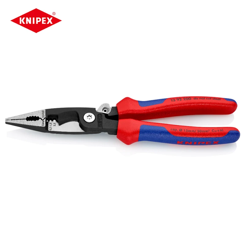 

KNIPEX Neddle Nose Pliers For Cutting Cable, Stripping and Crimping Wire Pliers for Electrical Installation13 92 200