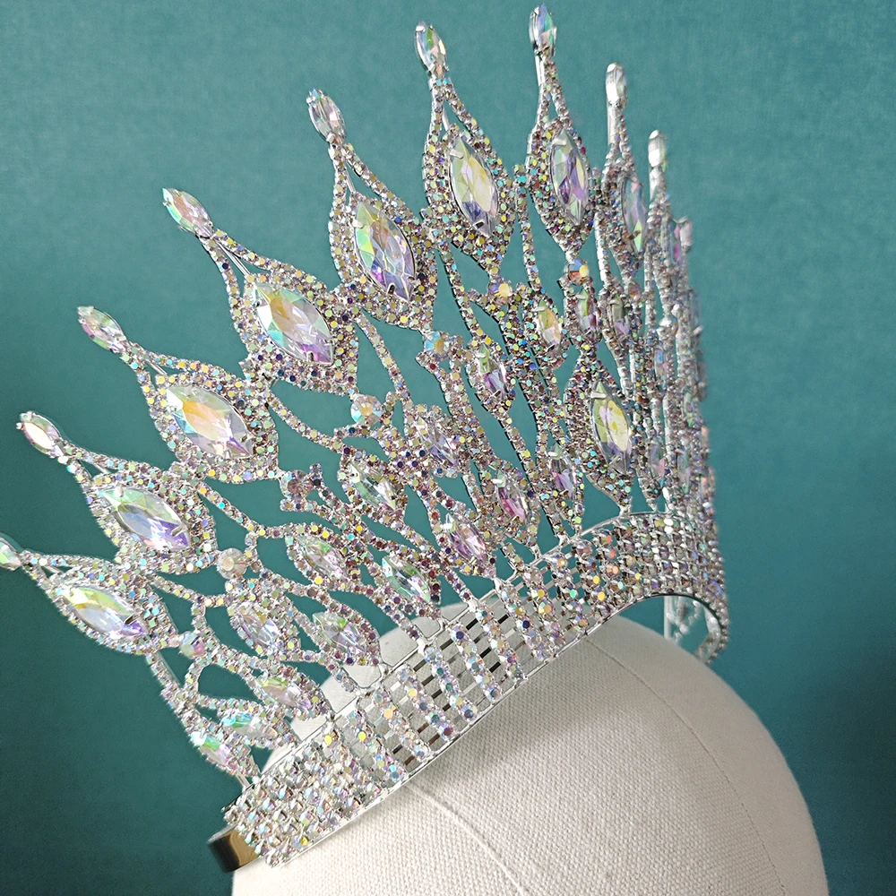 NiuShuya 2024 Miss Universe Wedding Crowns and Tiaras Queen Crystal Rhinestone Quinceañera Party Stage Show Bride Hair Jewelry