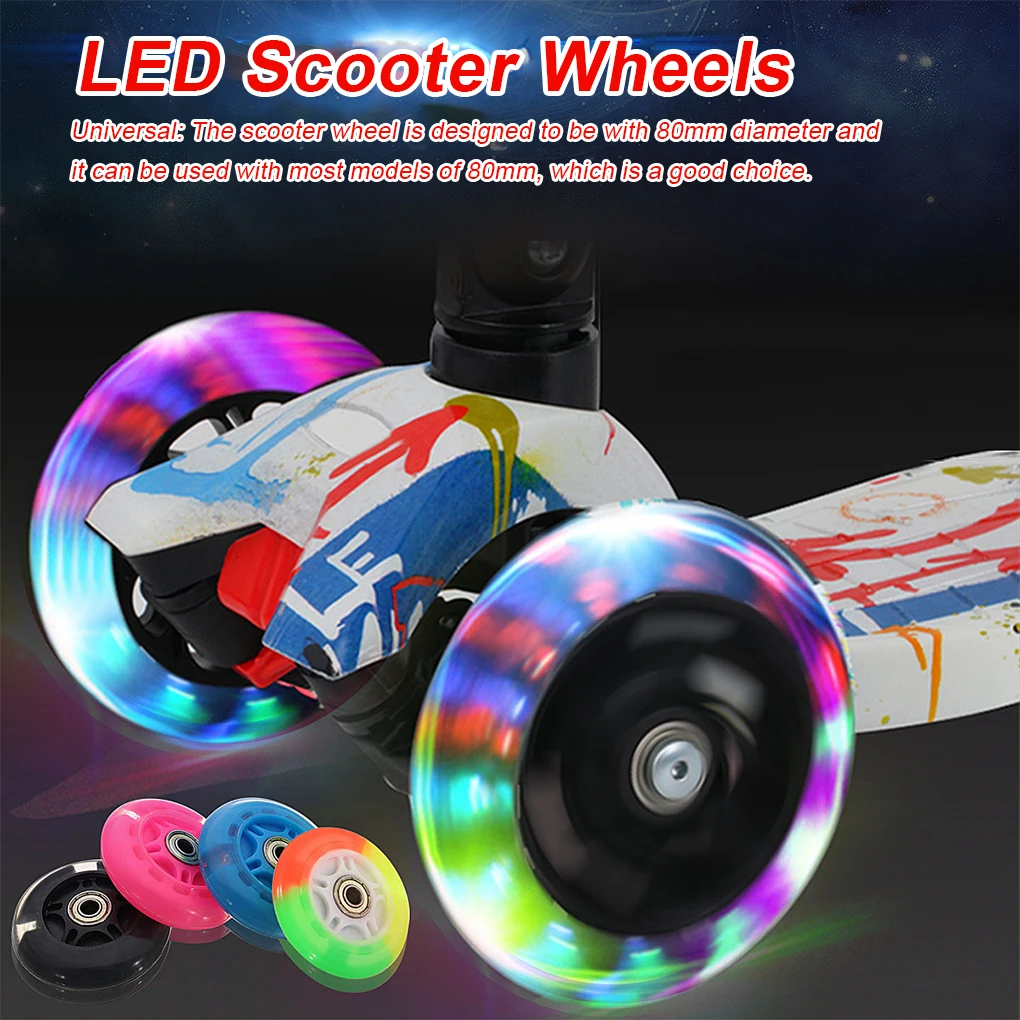 Scooter Wheel 80mm Replacement Inline Skate Wheels Component Accessories Scooter Pulley Flash Wheel Accessory