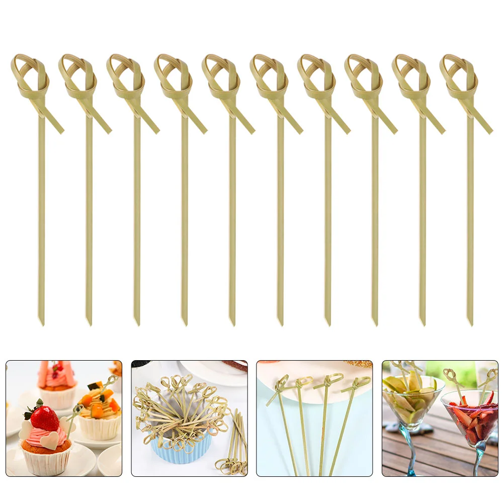 200 Pcs Cocktail Sign Stick Bamboo Picks Food Sticks Decorate Fruit Mixing Drink