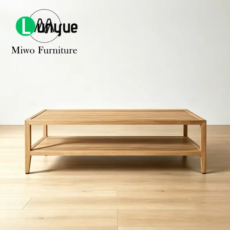 French Modern Vintage Classic Oak Rectangle Coffee Table for Living Room Hotel Furniture Central Cocktail Table Durable