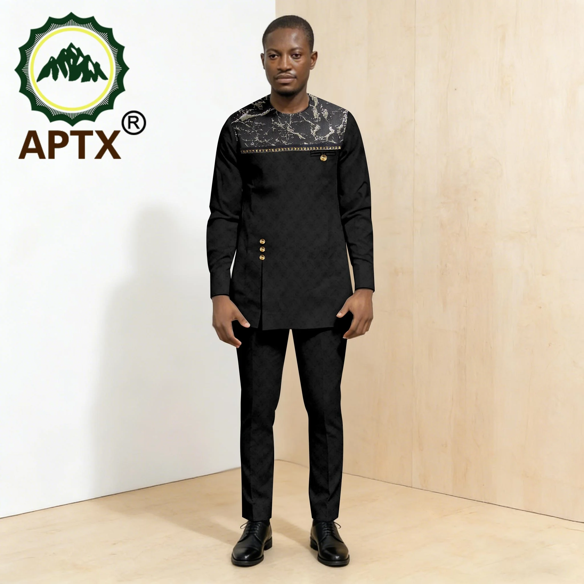 African Clothes for Men Long Sleeve Shirt and Full length Trousers Pants Men's Tribal Outdoor Party Wedding Casual Wear 2516050
