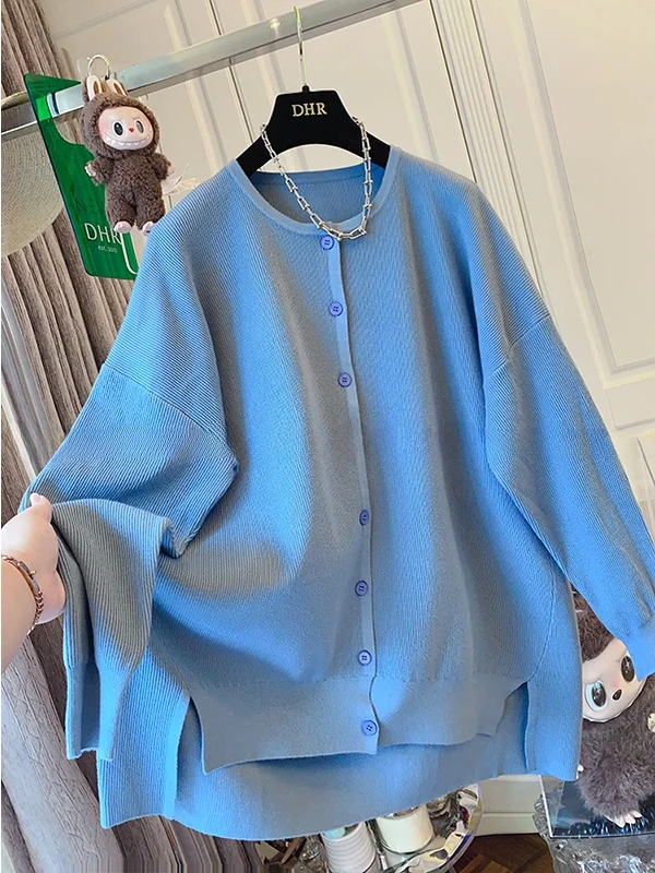 

plus Size Knitwear round Ne Casual Loose Women's Sweater Autumn Winter Comfortable Breathable American Sle Long Sve Bu...