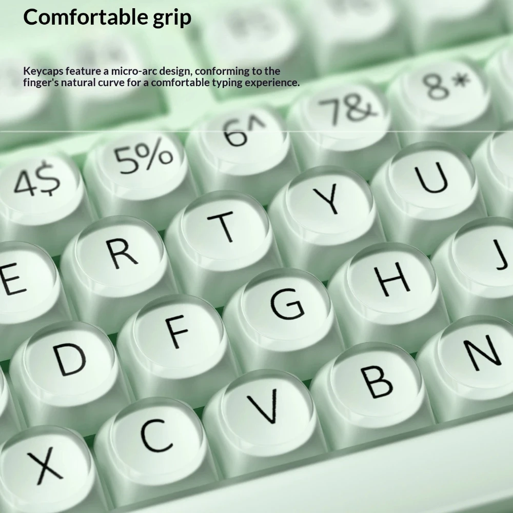 Eweadn V102air Tri Mode Wireless Wired Keyboard And Mouse Set Silent Rgb Backlit 5000Mah Multifunction Knob Green Gaming Office