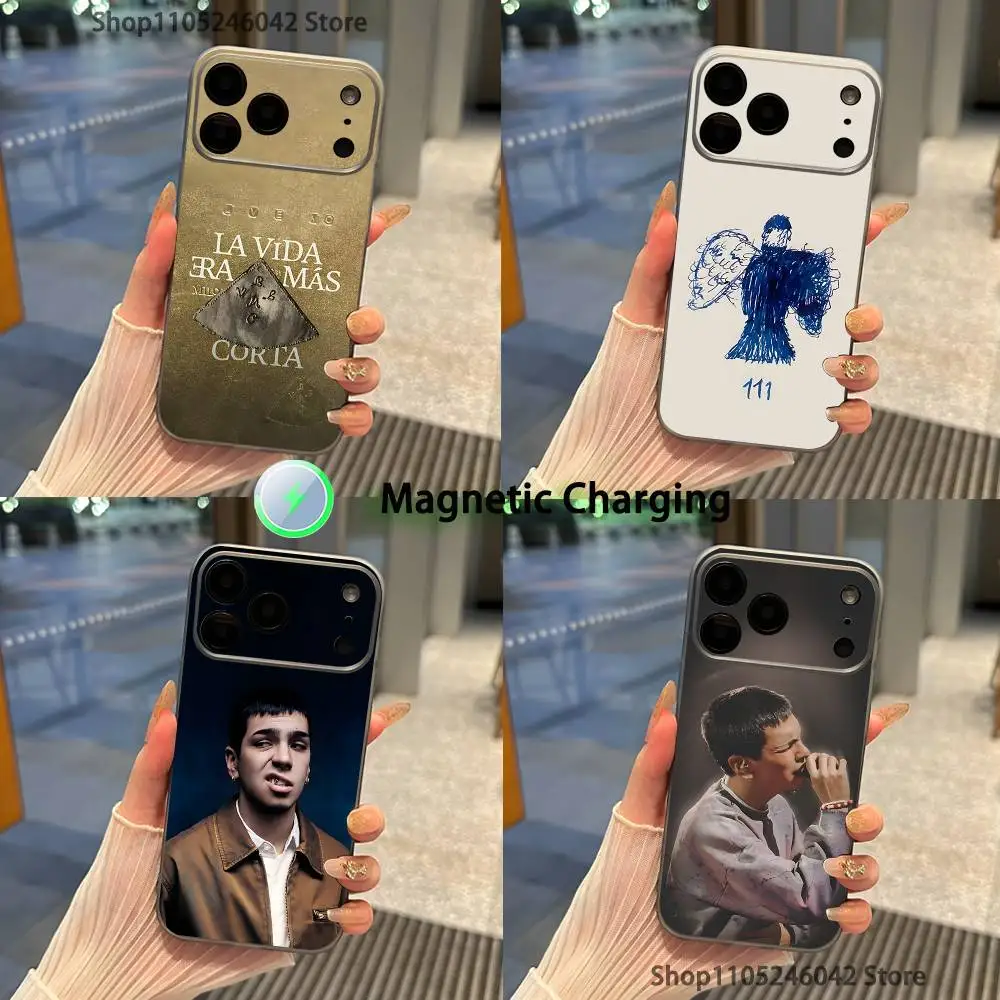 M-Milo J La Vida Era Mas For iPhone 18,17,16,15,14,13,12,11,Pro,Max,Plus Transparent gray Phone Case Magnetic Wireless Charging