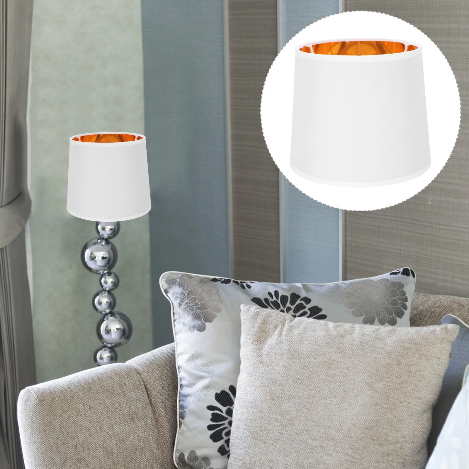 

Круглый льняной абажур, сменный чехол для настольного светильника, износостойкий домашний декор, простой дизайн, прикроватный торшер