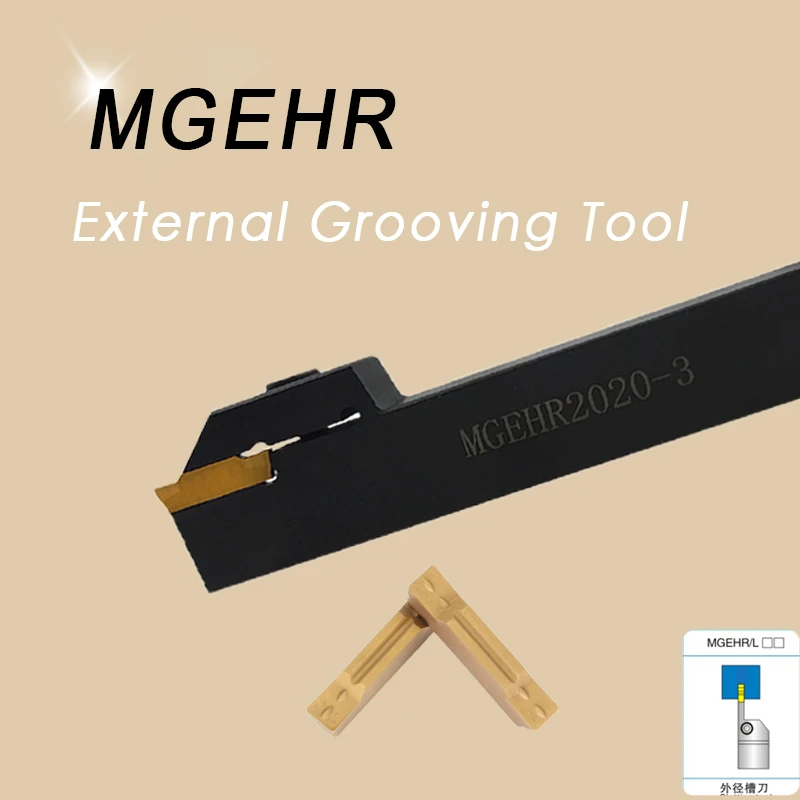 MGEHR1010 MGEHR1212 MGEHR1616 MGEHR2020 MGEHR2525 External Grooving Tool Holder Carbide Blade ,10PCS Blade Turning Tool