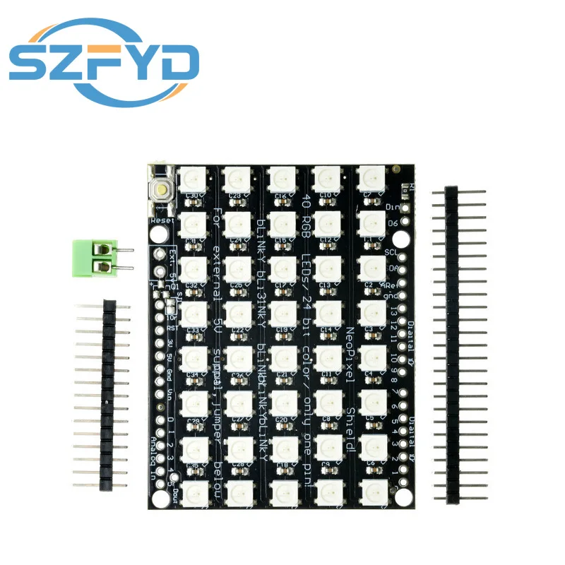 WS2812 5050 RGB LED Lampada ad anello Luce WS2812B Modulo Striscia 40 Bit 5*8 Bit con Driver integrati RGB 40 Per Arduino Luci LED