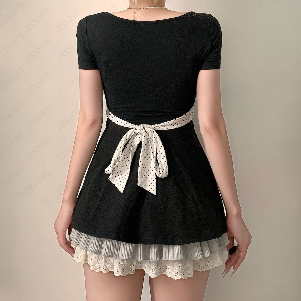 Sweet Kawaii Cute Summer Bandage Camis Girl Punk Sexy Wave point Sling Korea Ruffles Crop Top Y2k Aesthetic patchwork Punk Tops