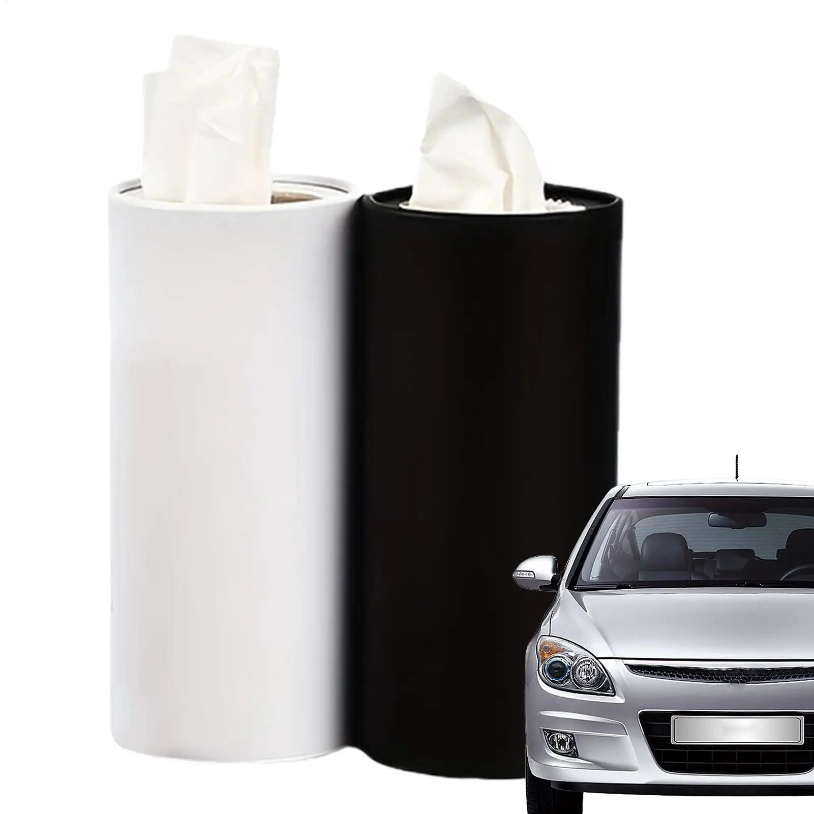 

2pcs Car Glove Box Cylindrical Tissue Storage Box, Car Center Console Tissue Organizer, Plastic Material Tissue Storage Cylinder