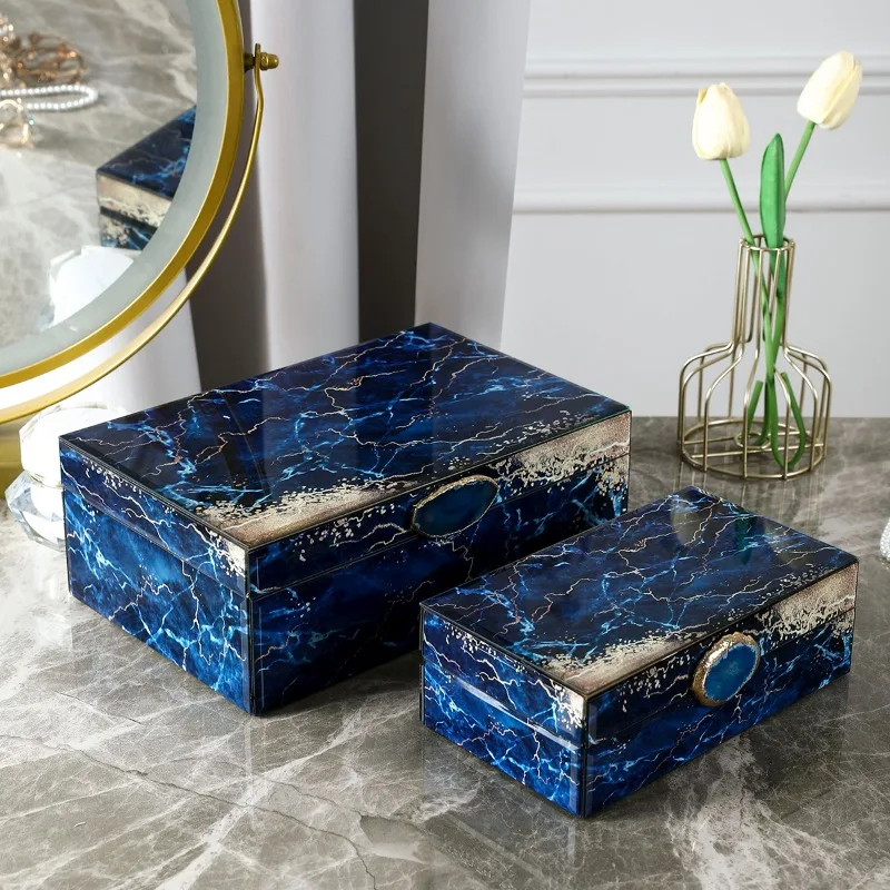 

Glass Jewelry Displays Box Exquisite Jewellery Showcase Case Large Capacity Necklace Storage Boxes Room Decoration Trinket Cases
