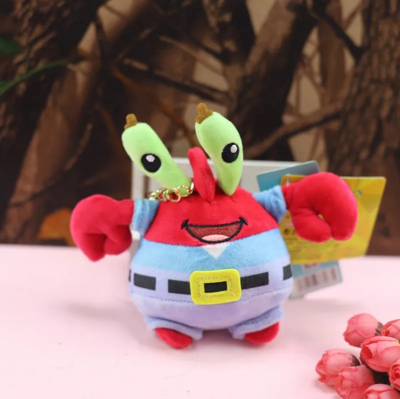 أنيمي سبونجبوب سكوير بانتس باتريك ستار Squidward يوجين H. Krabs غاري محشوة ألعاب من نسيج مخملي قلادة المفاتيح هدية عيد ميلاد للطفل