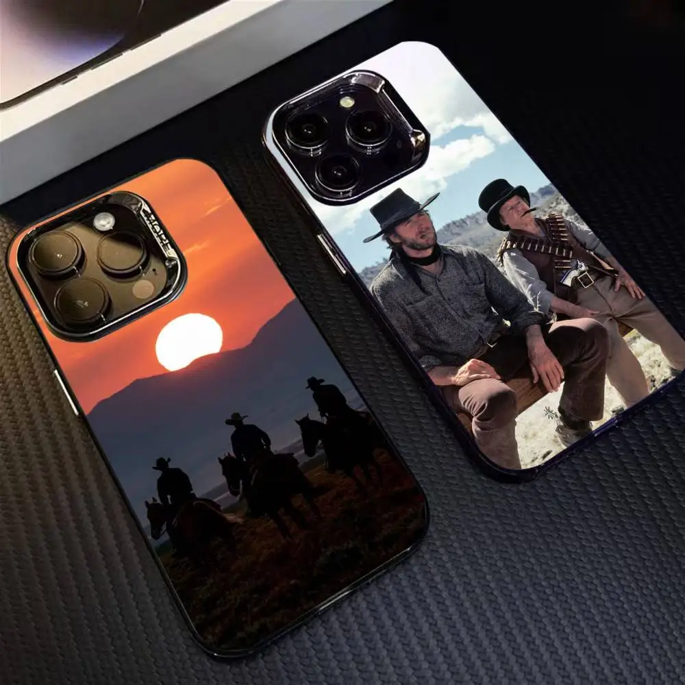 

The Western Phone Case For iPhone 16 17 15 14 12 13 Pro Max Black Color Shockproof Cover