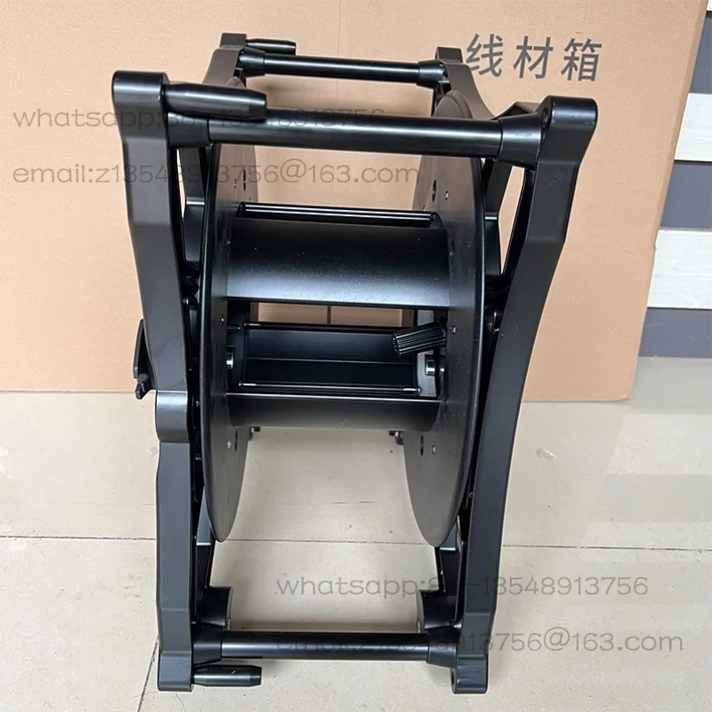 Aluminum alloy hand-cranked cable storage car, RJ45 cable take-up car with pulley audio network cable