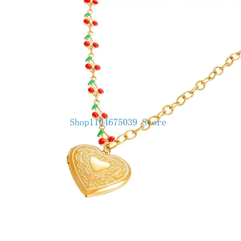 5asd Elegant Glass Fruit Pendant Necklace Offering Blend of Nature and Fashion for Enhancing Any Wardrobe Accessory