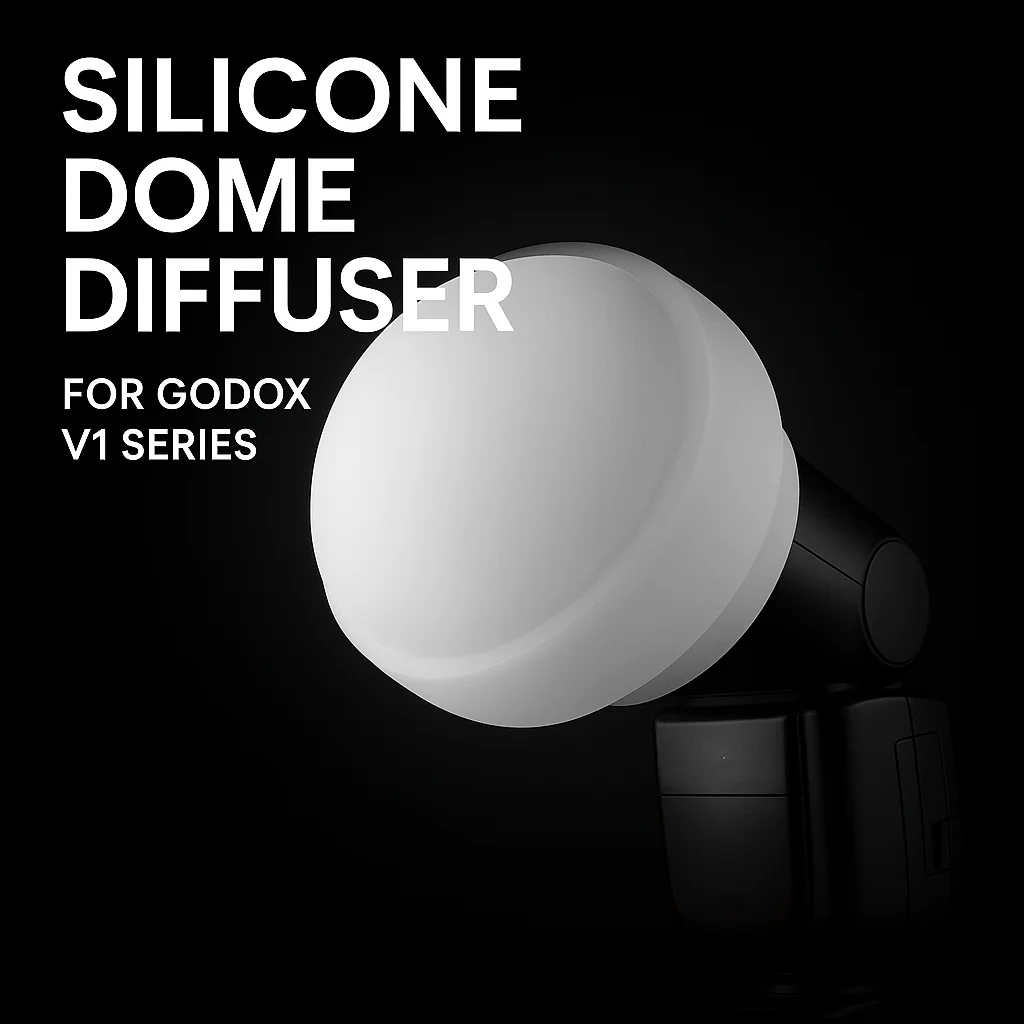Silicone Dome Diffuser for Godox V1/V1Pro/V100 | 3-Shape Soft Light Modifier | Pure White, No Color Cast, Flexible & Durable