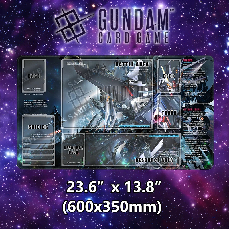 

GUNDAM Card Game Beginner Playmat Anti-slip Board-Game Pad Large Table Mat For TCG Card Anime Mouse Pad Use Desk Mat Accessory