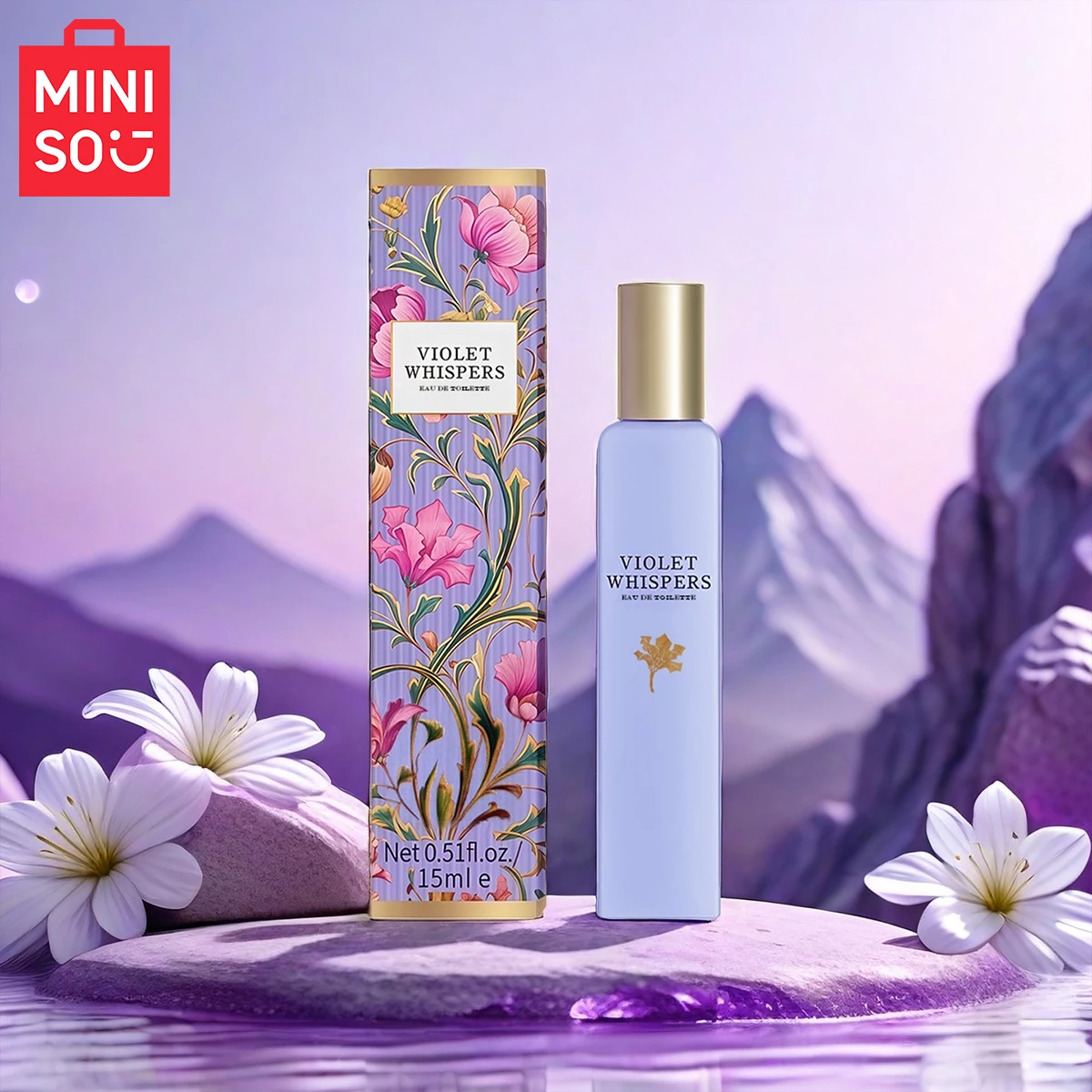 

MINISO VIOLET WHISPERS Women Perfume Original Luxury Floral Eau De Toilette Designer Fragrance For Woman Body Spray 15ML