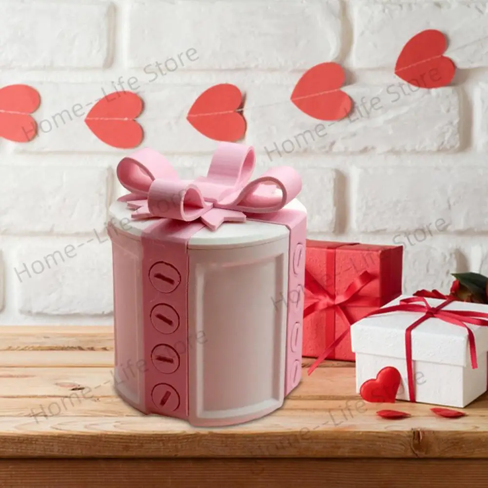 

3D Prank Screw Box Annoying Gift Box with Screws Reusable Puzzle Box with Bow Gag Gift for Loved Ones Valentine's Day Pranks