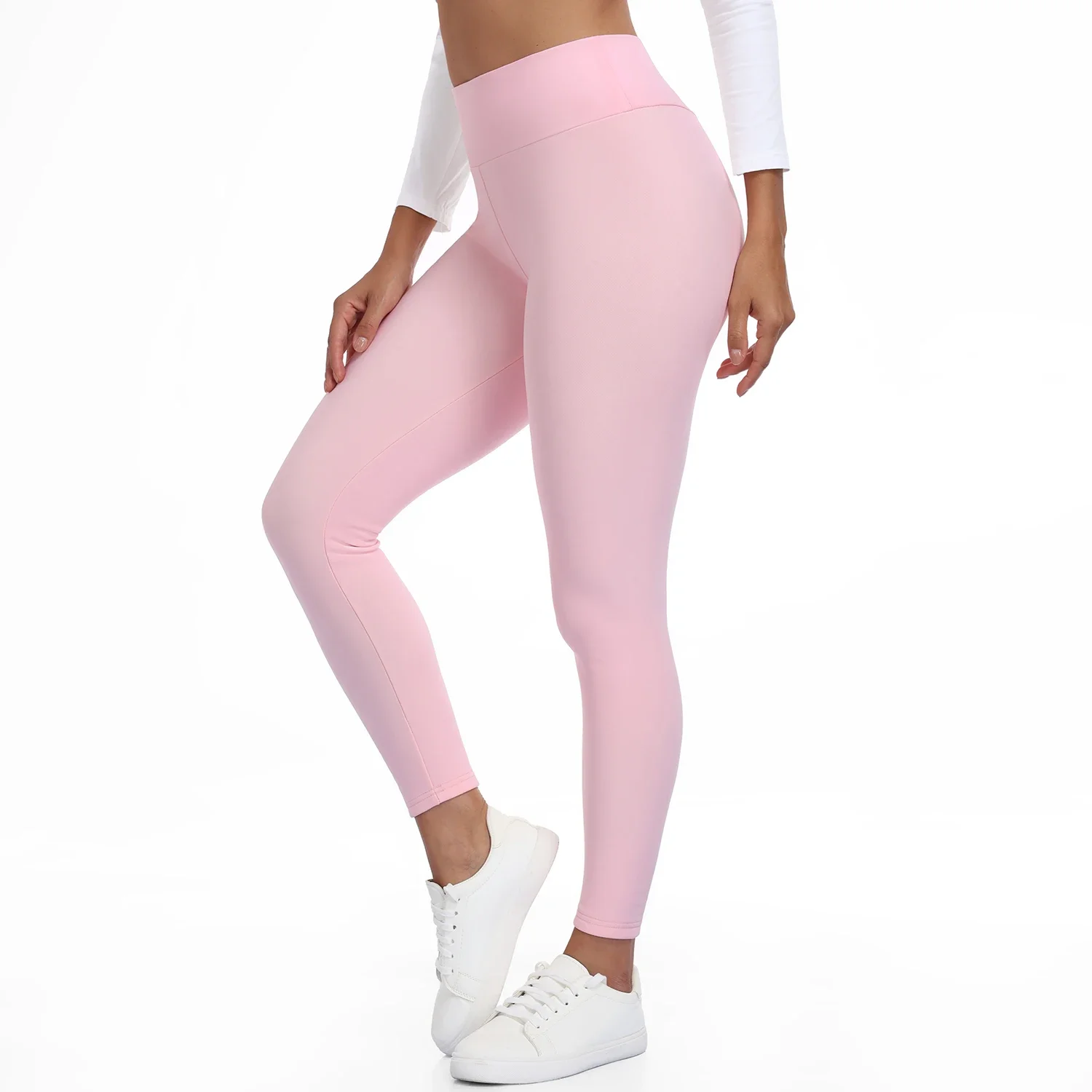 S-2XL Dicke Winter-Thermo-Leggings für Damen, Fleece-gefütterte Hose, Weiche Hochgeschnittene Leggings mit Bauchkontrolle für Schnee- und Kältewetter – Detail 5