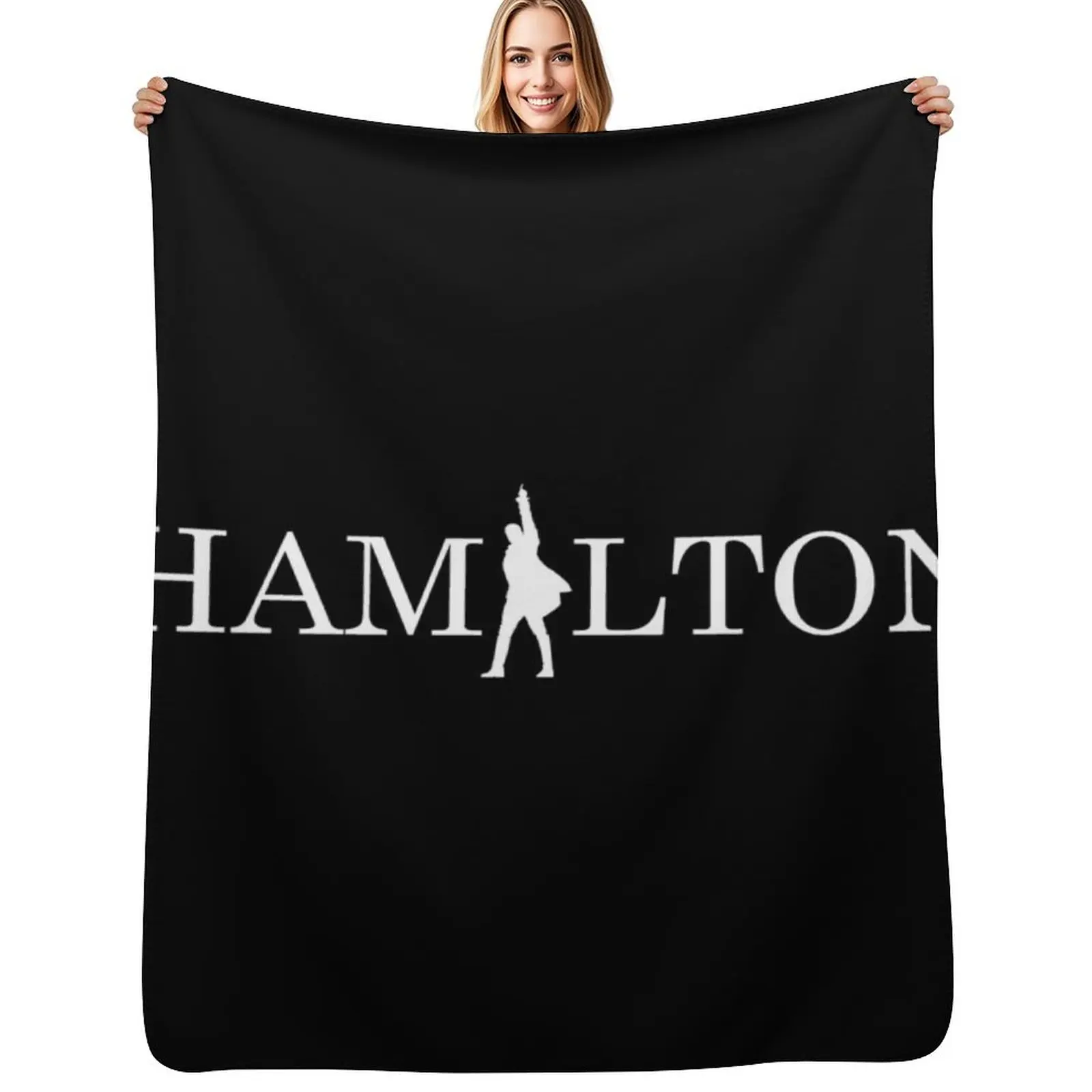 Hamilton text logo masks and tee-shirts Throw Blanket for babies Sleeping Bag Flannel halloween Softest Blankets
