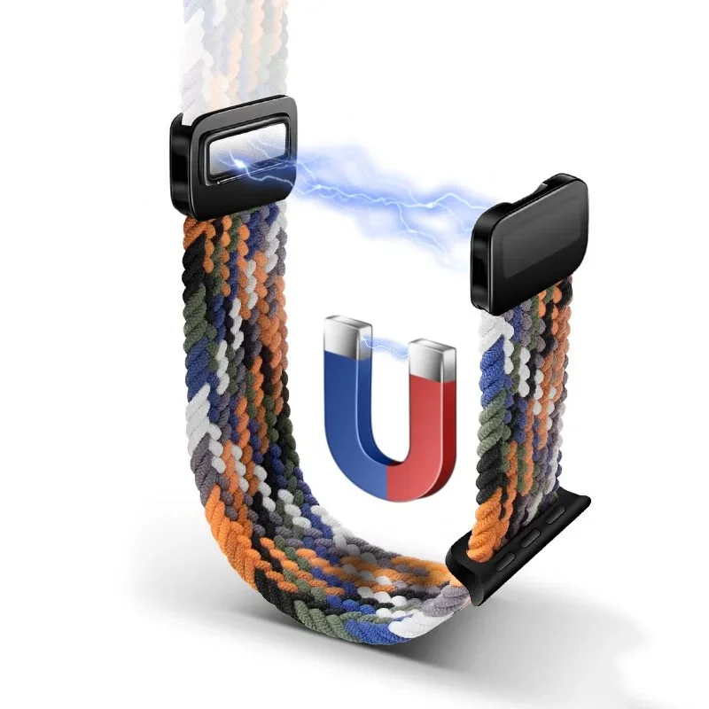 حزام مضفر لساعة أبل 46 مللي متر 42 مللي متر 44 مللي متر 45 مللي متر 49 مللي متر 40/41 مللي متر النايلون المغناطيسي كوريا سوار سلسلة 10 9 8 7 6 5 SE الترا