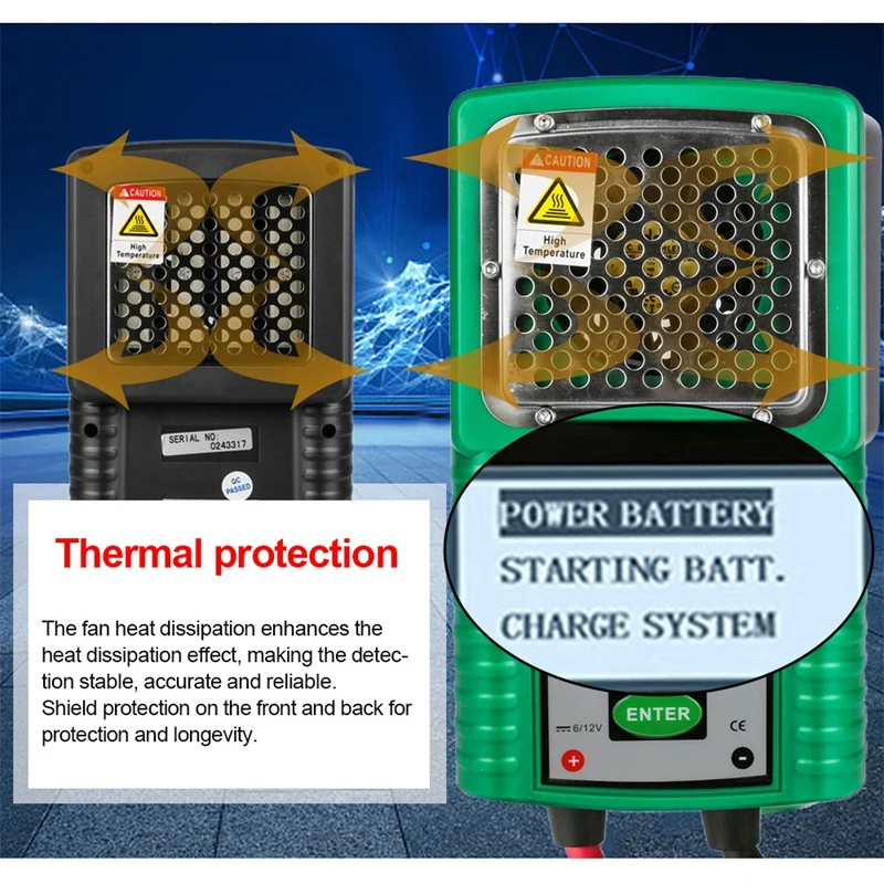 DY226A 3 In 1 Car Battery Tester, Traction DC Auto Power Load Starting Charge CCA Test With Storage Capacity Led Display