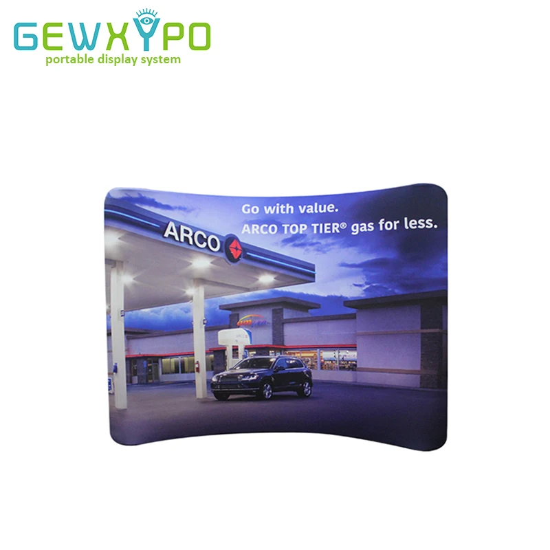 10ft Curved Tension Fabric Display Aluminum Frame With Pop Up Banner Printing,Exhibition Booth Portable Advertising Backwall