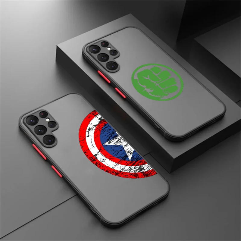 

Marvel Logo Fashionable Cool Frosted Translucent For Samsung Note 20 A35 A03 A54 A31 A22 A34 A14 A24 A04 A55 5G Cover
