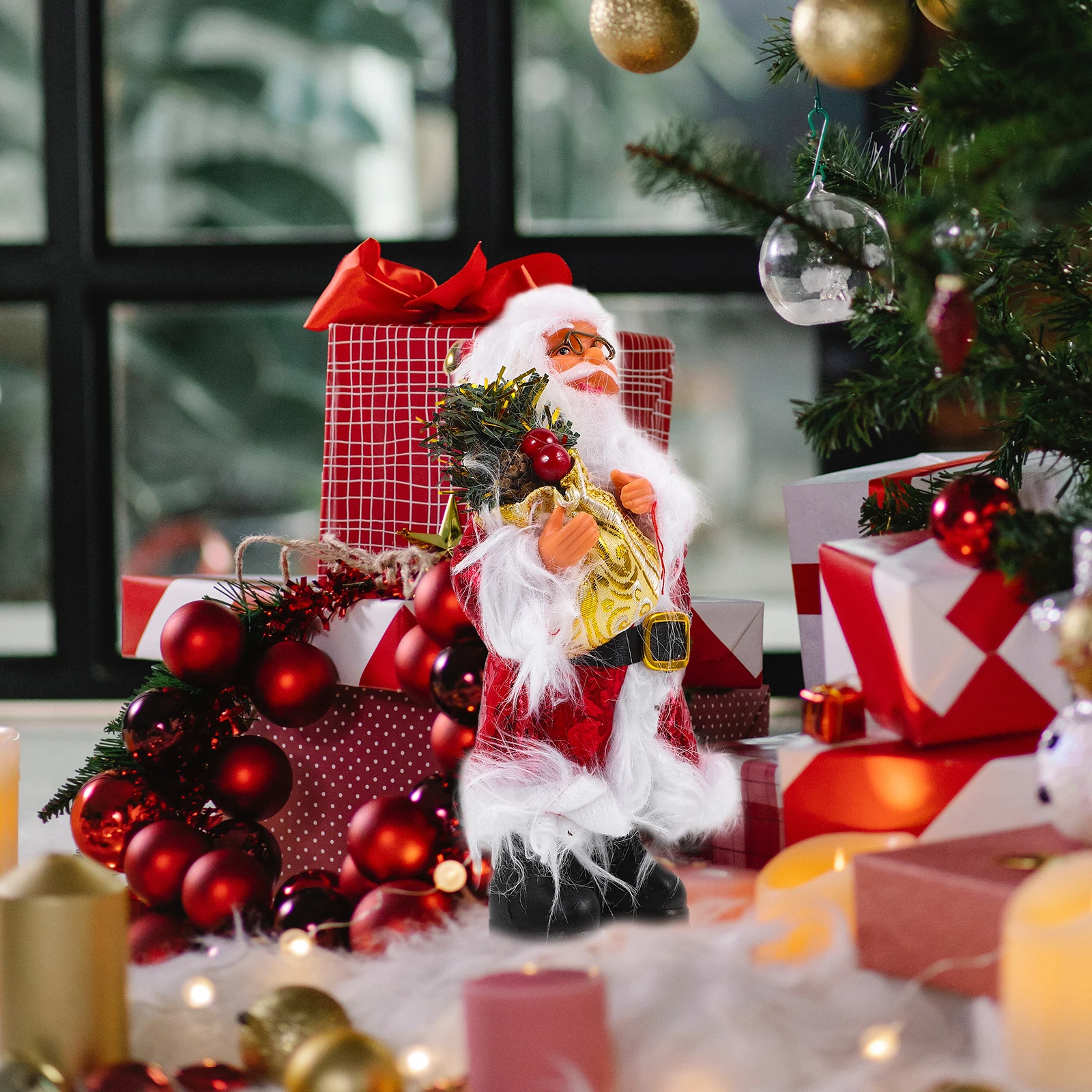 Muzyczny Święty Mikołaj Świąteczna Zabawka Elektryczny Mikołaj Dzieci Okno Prezent Tańcząca Ruchoma Figurka Plastikowy Śpiewający