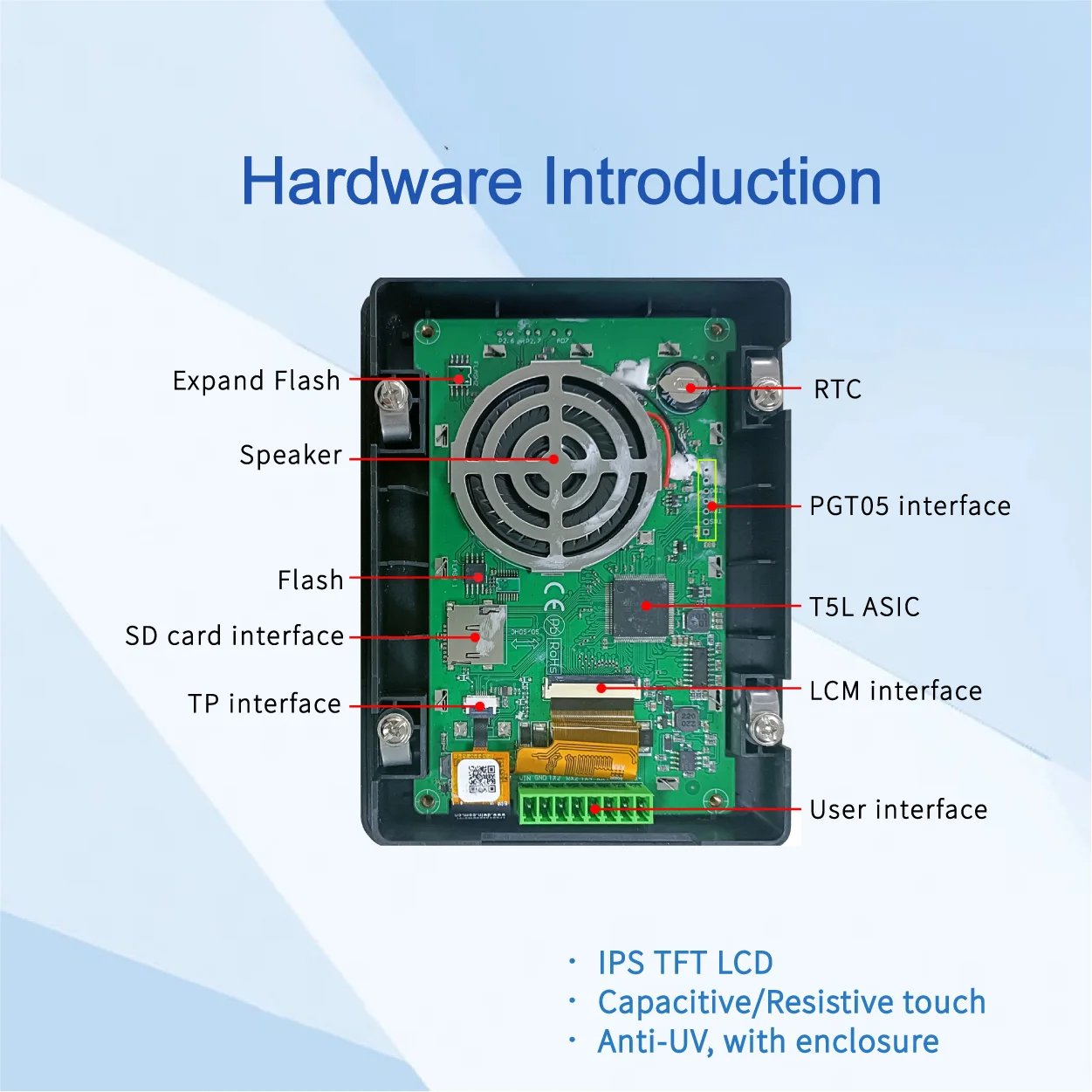 Imagem -03 - Módulos Capacitivos Resistivos do Lcd do Toque do ip 65 Hmi da Relação Rs485 da Categoria Industrial 4.3 Polegada de Dwin para Arduino Dmg80480t043-a5w