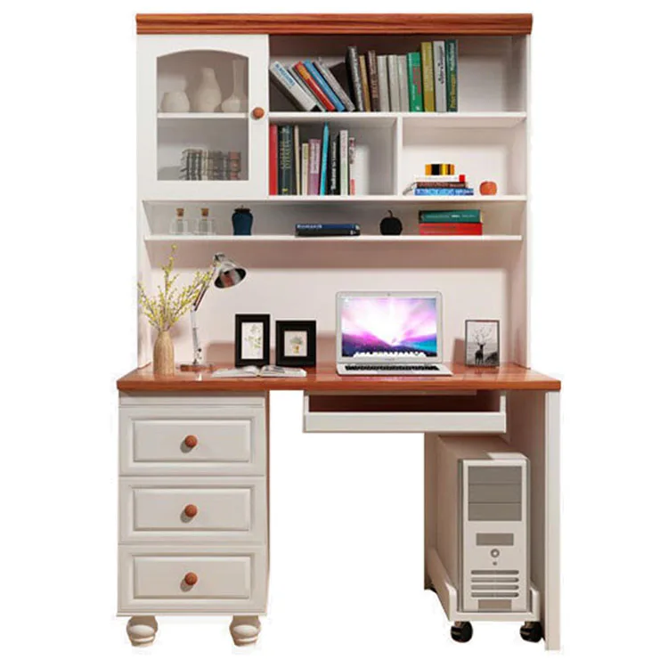 

Desktop Computer Table Design With Bookshelf Study Cum Computer Table