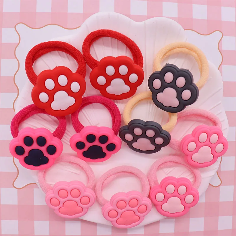 

2Pcs Animals Dog Paw Lovely Cute Hair Accessories Rubber Band Hairbands Scrunchies Elastic Kids Headband Decorations Gift